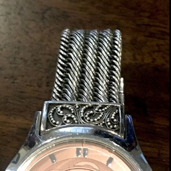 LOIS HILL Sterling Silver Pink Face Swiss Movement Watch RARE - Picture 12 of 16